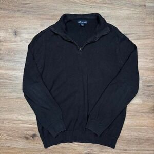 black john ashford knit quarter zip sweater